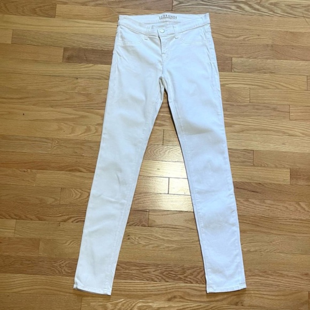J Brand White Denim Skinny Leg Jeans 26
